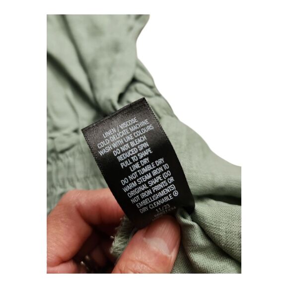 Dannii Minogue Australia Jumpsuit Sz 4 Petite Green Linen Blend Summer Comfycore - Picture 9 of 10